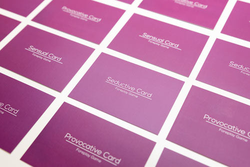 backside cards from the joyful couple's foreplay game