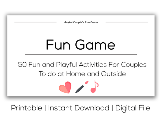 Fun Game for Couples (Printable) - Joyful Couple