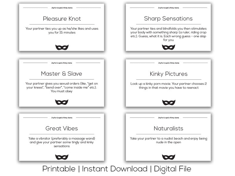 Kinky Game (Printable) - Joyful Couple