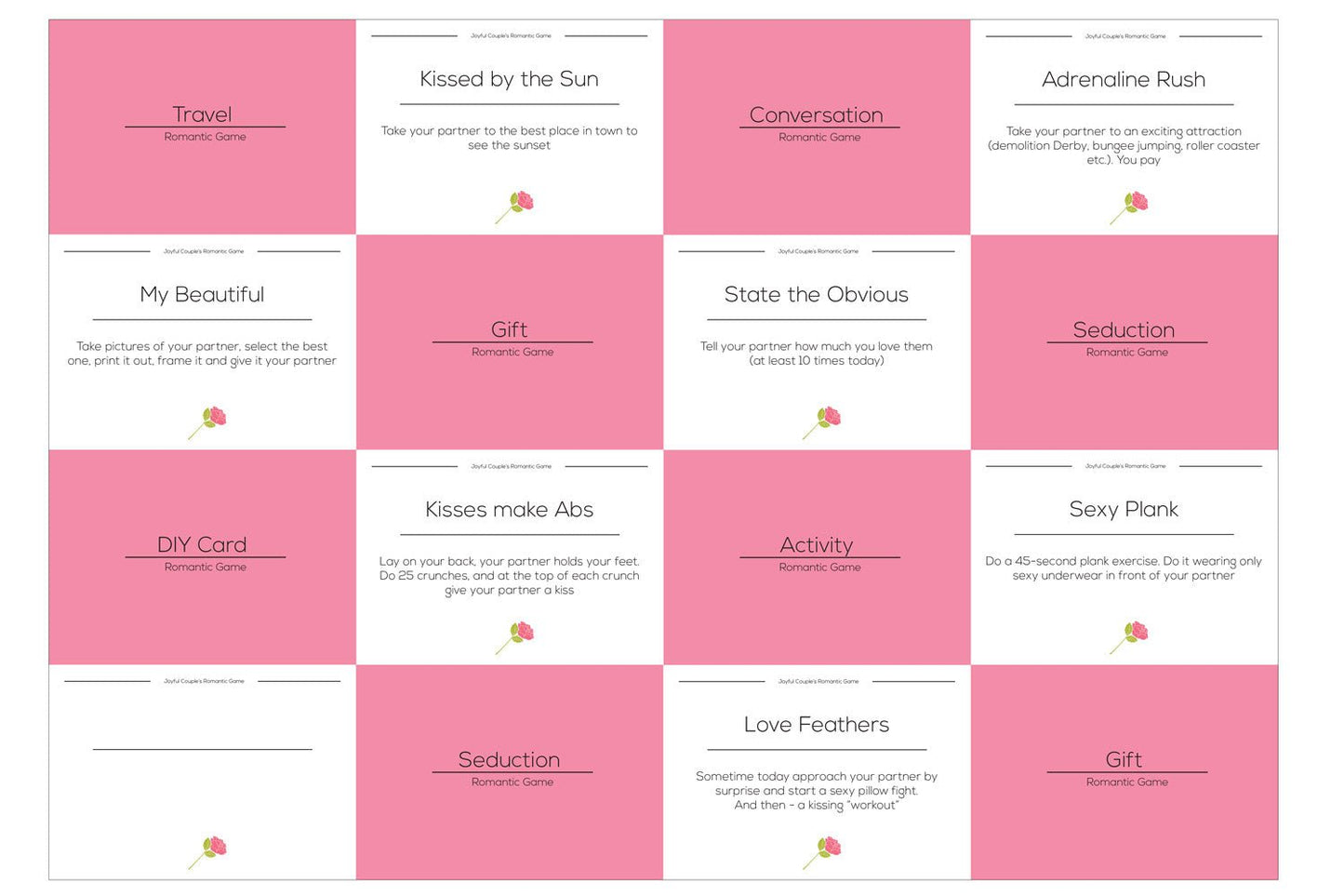 Romance Bundle: Romantic Game card examples - Joyful Couple