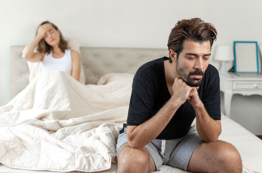 cover image for an article When She Always Says No: How to Initiate Intimacy Without Pressure depicting a man rejected by his woman