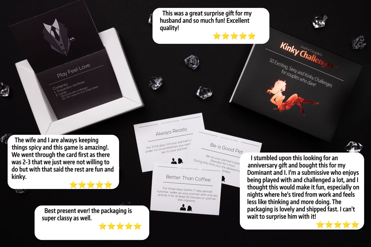 joyful couple's kinky challenges - example cards and reviews
