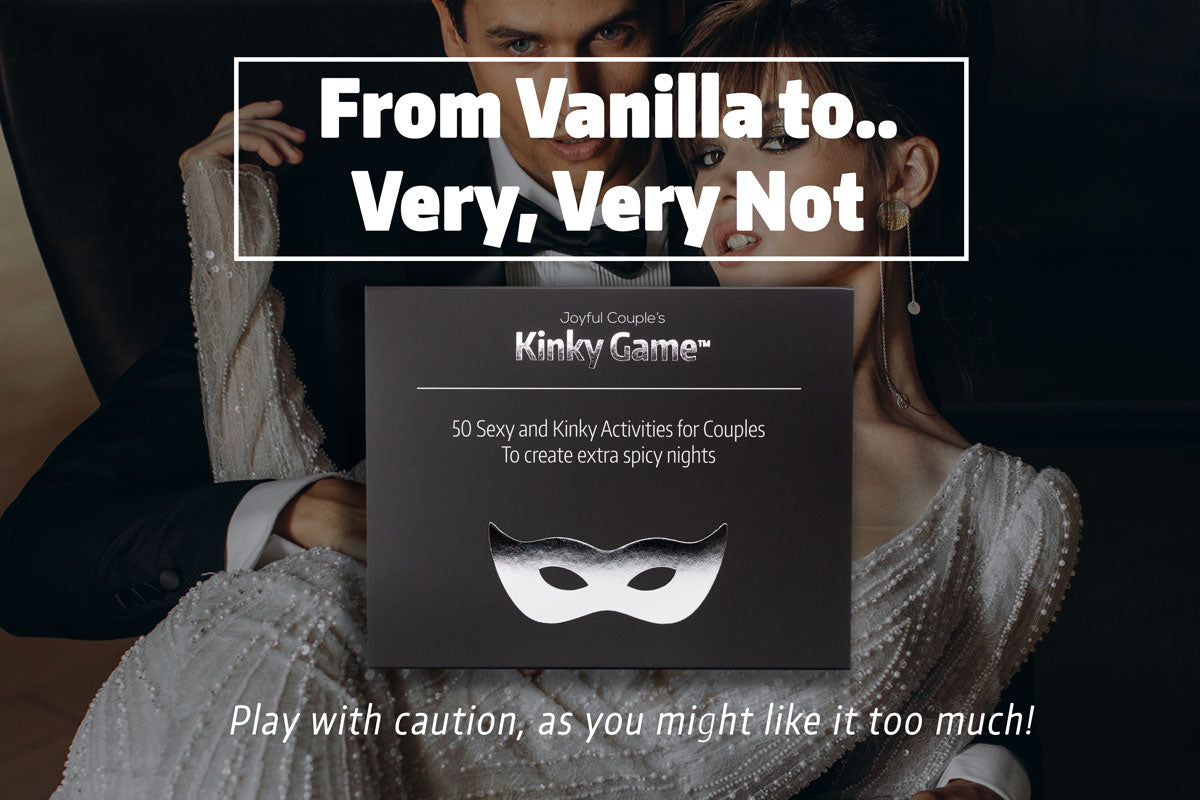 joyful couple's kinky game with a sexy couple in the background, a sexy, daring game for couples