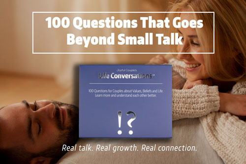 joyful couple's life conversations- meaningful conversation starter about various relationship topics