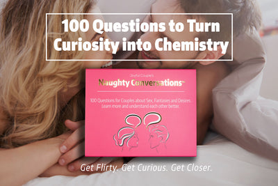 naughty conversations by joyful couple, a question card game for couples with 100 flirty prompts about fantasies, desires and sexuality