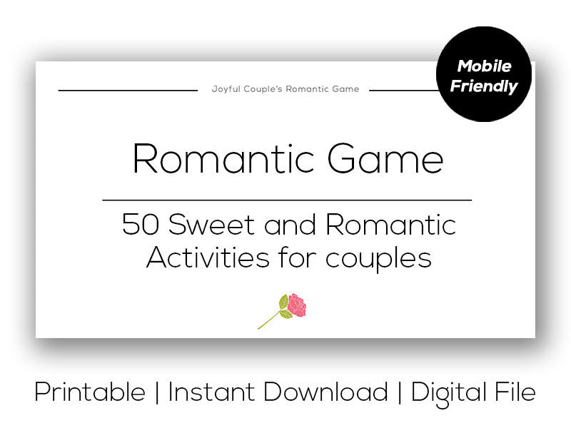 Joyful Couple's Romantic Game. Printable and mobile friendly version