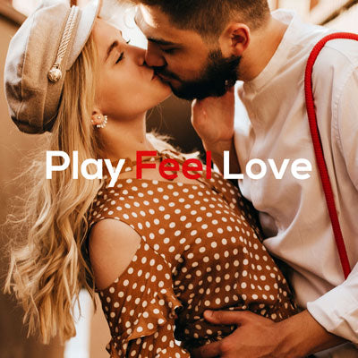 loving, cute couple kissing, warm, summer tones