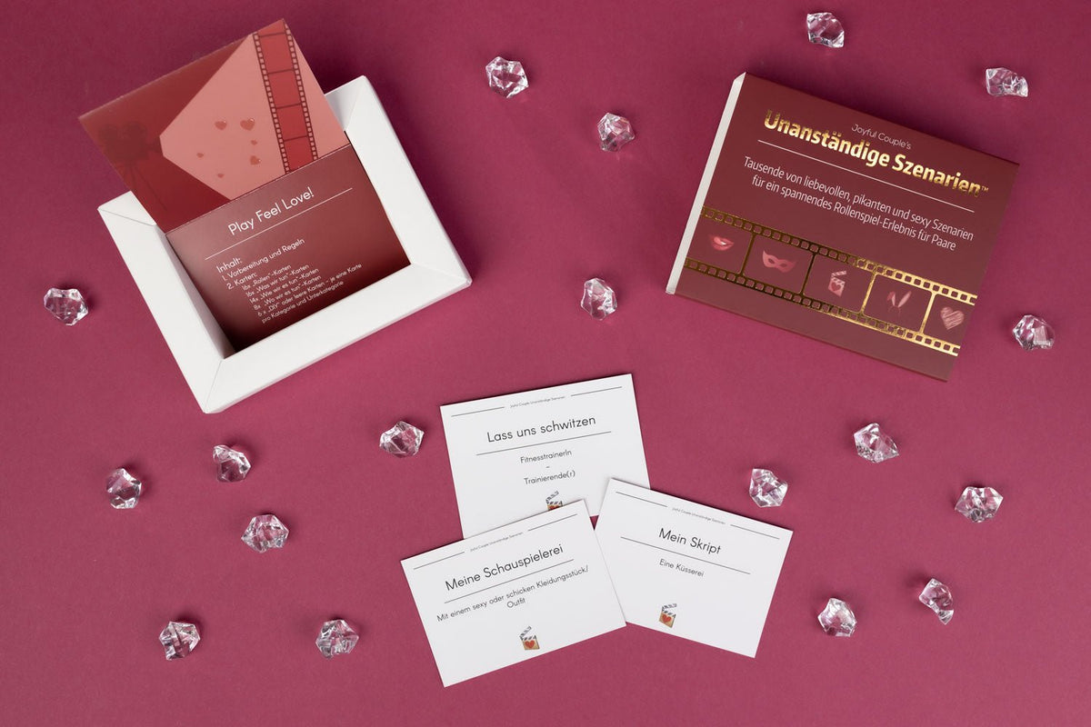 Joyful Couple's "Unanständige Szenarien" - Naughty Scenarios German version. Karten und box