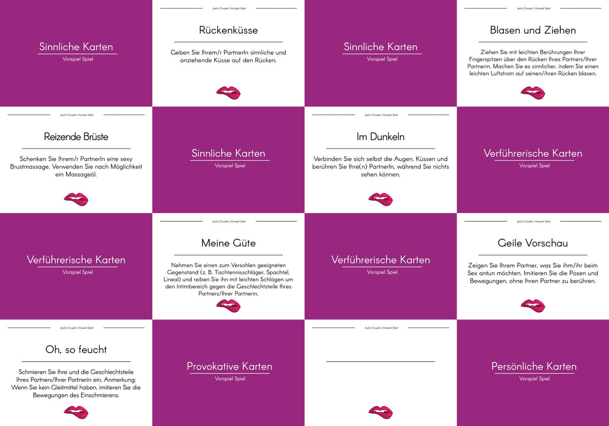 Joyful Couple Vorspiel Spiel (Foreplay Game) Karten