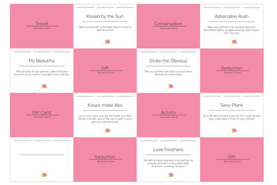 Joyful Couple's Romantic Game for Couples. Card examples